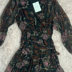 A.L.C. Floral Print Women's Dress - Black and Pink